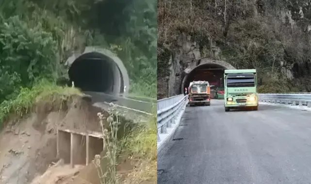 Heyelan nedeniyle 5 aydır kapalı olan Karadeniz- Akdeniz yolu yeniden ulaşıma açıldı