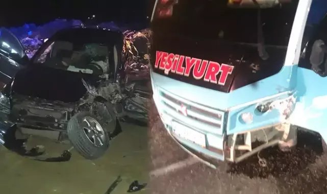 Manisa'da minibüs ile otomobil çarpıştı