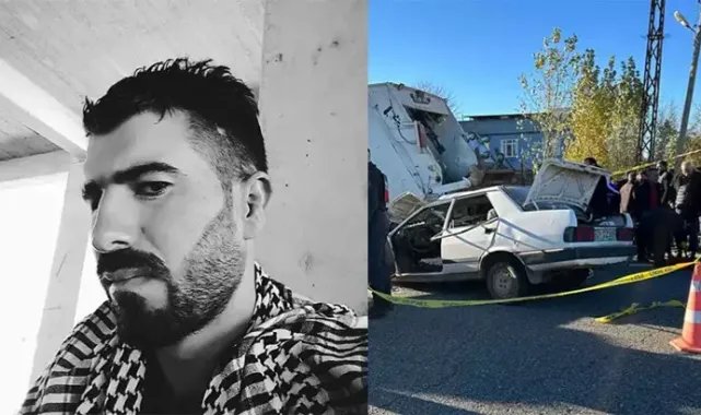 Otomobil çöp kamyonuna arkadan çarptı