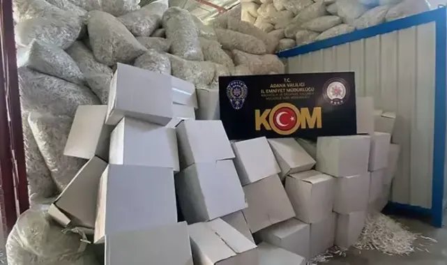 Adana'da gümrük kaçağı 40 milyon 480 bin makaron ele geçirildi