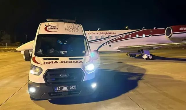 Ambulans uçak beyin kanaması geçiren hasta için havalandı