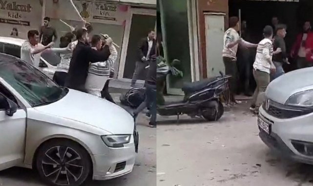 Gaziantep’te sokakta çıkan kavgada sandalyeler ve sopalar havada uçuştu