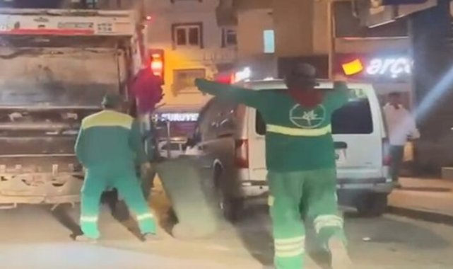 Horon oynayan temizlik işçisi yüzleri güldürdü