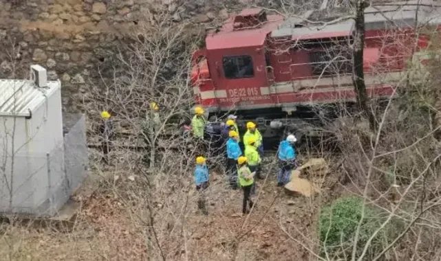 Raydan çıkan tren için kaldırma çalışması; ekipler vagonlar ile gidiyor
