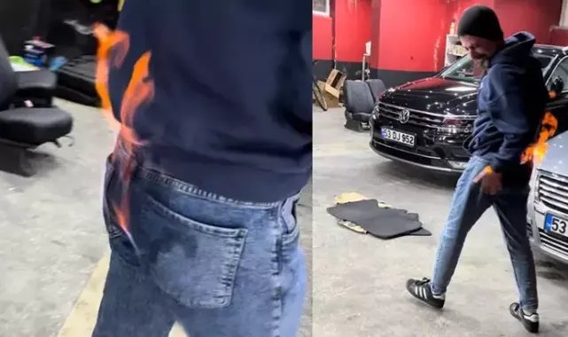 Sosyal medya için video çekerken yandı