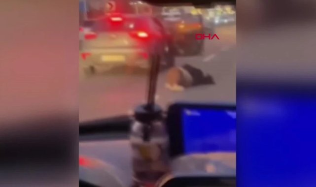 Çekmeköy'de seyir halindeki otomobilden düşen kadını zorla araca bindirdi