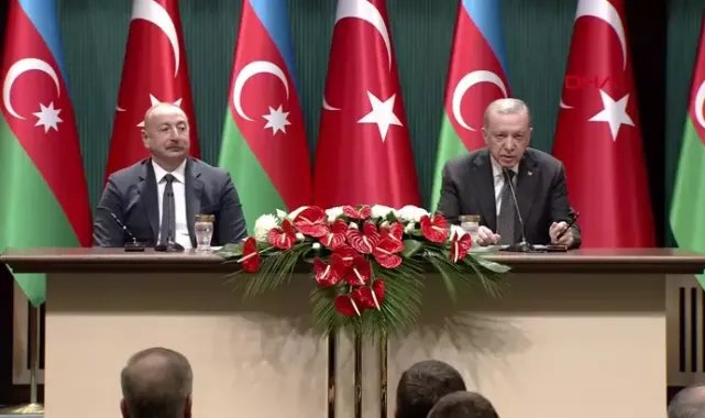 Cumhurbaşkanı Erdoğan, Aliyev ile ortak basın toplantısında