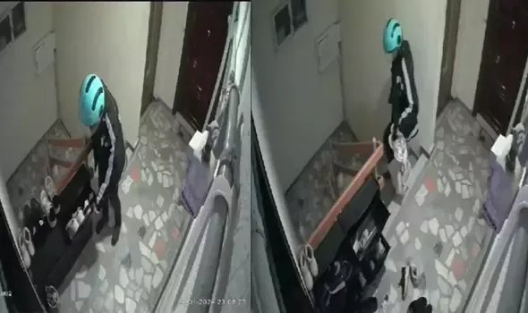 Kadıköy’de kasklı şüpheli ayakkabıları çaldı