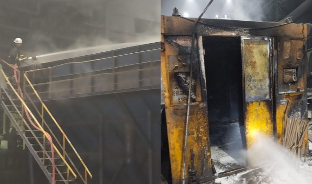 Patlama sonrası meydana gelen yangında Tosçelik fabrikasında hasar oluştu