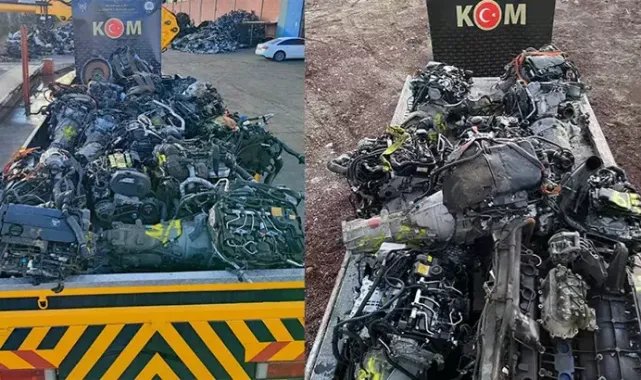 Piyasa değeri 4 milyon TL olan 27 araç motoru ele geçirildi