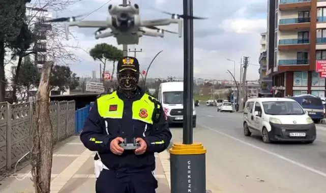 Tekirdağ'da, dron destekli trafik denetiminde 2 kaçak göçmen yakalandı