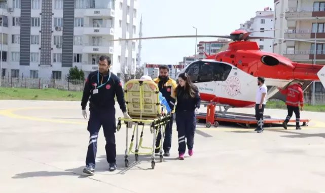 Ambulans helikopter, kalp krizi geçiren hasta için havalandı