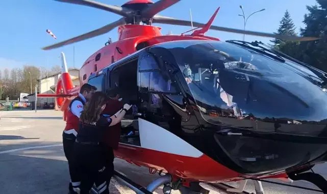 Bahçede çalışırken parmağı koptu, hava ambulansıyla sevk edildi
