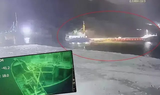 Batan gemideki mürettebat, rüzgardan havalanan brandaya bellerine bağladıkları kemer ile müdahale etmiş