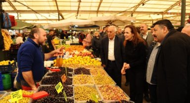 CHP Karşıyaka Adayı Yıldız İşçimenler Ünsal’dan 3,5 saatlik pazar mesaisi!