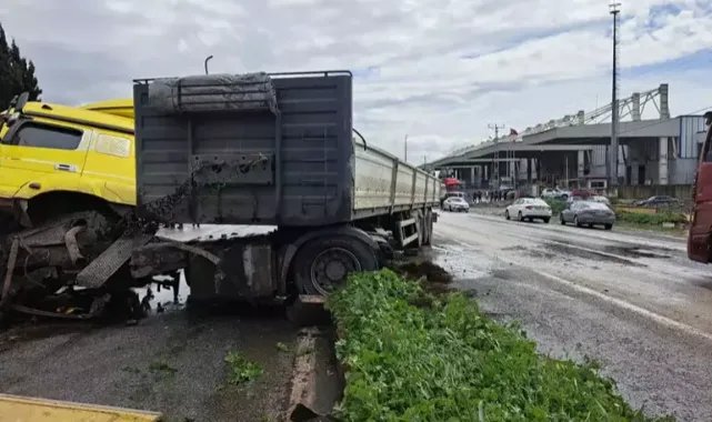 Hatay’da karşı şeride geçen TIR’a otomobil çarptı