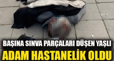 İzmir'de başına sıva parçaları düşen yaşlı adam hastanelik oldu