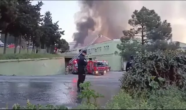 Küçükçekmece'de halı fabrikasında yangın