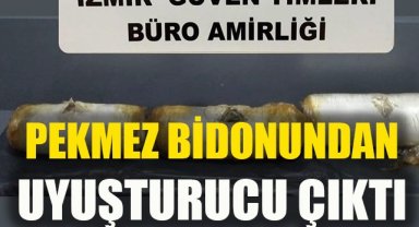 Pekmez bidonundan uyuşturucu çıktı