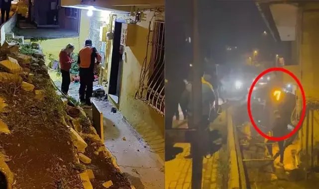Üsküdar’da denetim noktasından kaçan otomobil apartman boşluğuna düştü