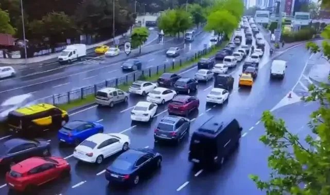 Beşiktaş’ta 8 aracın karıştığı zincirleme kazanın görüntüsü ortaya çıktı