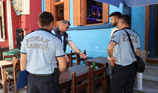 Konak zabıtasından ruhsat ve kaldırım işgaline sıkı denetim