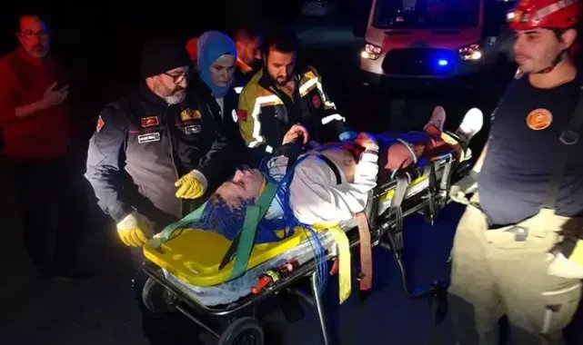Manzara seyrederken istinat duvarından düşen kadın yaralandı