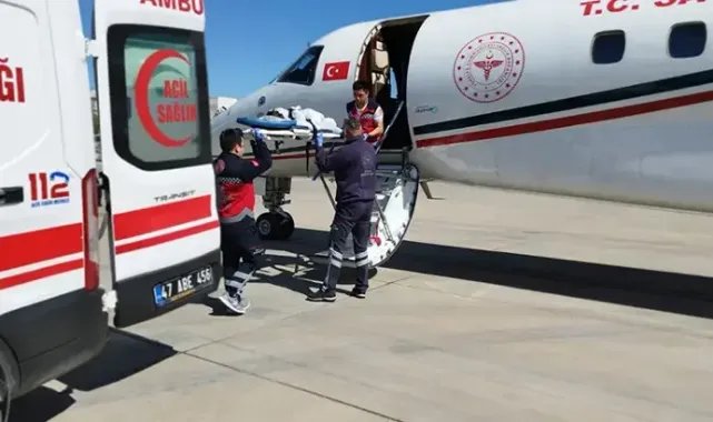 Seyhan bebek, ambulans uçakla Mardin'den Ankara'ya götürüldü