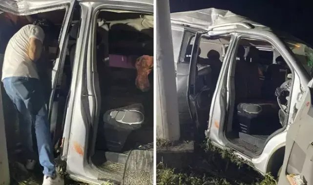 Tarsus'ta minibüs elektrik direğine çarptı: 2 ölü, 3 yaralı