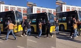 Ümraniye’de ticari taksi sürücüsü otobüs şoförüne levye ile saldırdı