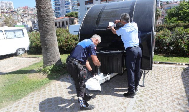 Bayraklı’da karavan işgaline zabıta engeli