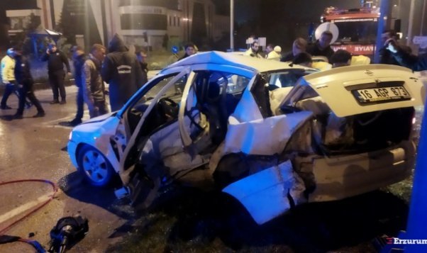 Erzurum’da feci kaza