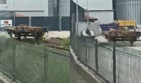 Kaçan vagon liman kapılarını patlattı