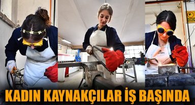 Kadın kaynakçılar iş başında