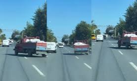Kamyonetin seyir halinde zikzak çizerek trafiği tehlikeye attı