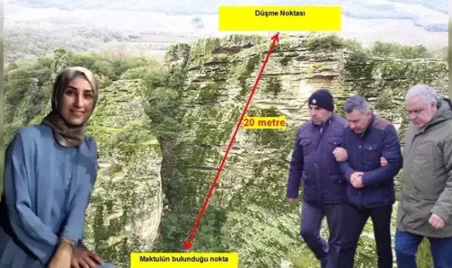 Kayalıklardan itildiği ortaya çıkmıştı; olay günü eşi araç kiralayıp lokantaya götürmüş