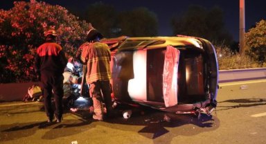 Kontrolden çıkan otomobil takla attı: 1 ağır yaralı