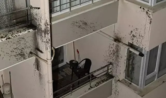Kontrolden çıkıp otoparktan uçan otomobil, apartmanın 3'üncü katına çarptı