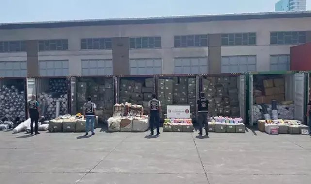Mersin ve Kocaeli limanlarında 1,2 milyar liralık gümrük kaçağı eşya ele geçirildi