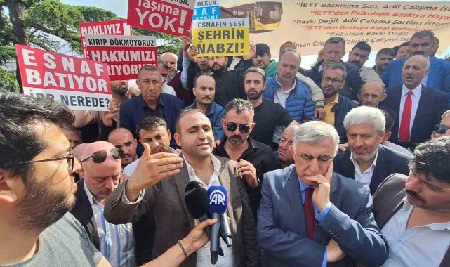 Özel halk otobüsü esnafından Saraçhane’de İBB’ye protesto