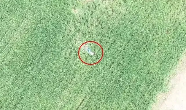 Polisten kaçıp otomobille tarlaya giren şüpheliler, yerleri dronla tespit edilip yakalandı