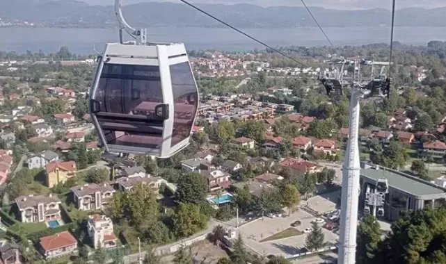 Sapanca'da ruhsatsız teleferik hattına mühür