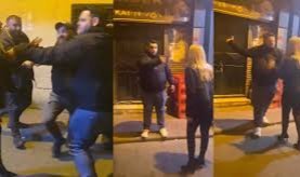 Taksim’de “göbeğime vurdun” tartışması