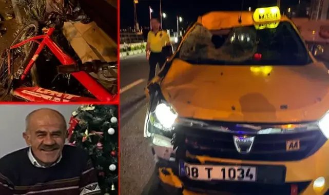 Taksinin çarptığı bisikletlin sürücüsü öldü