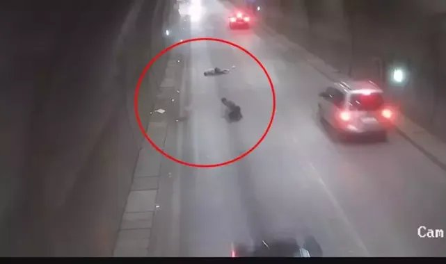Tünelde motosiklet kazası