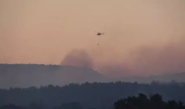 Çanakkale’deki orman yangınına havadan müdahale başladı