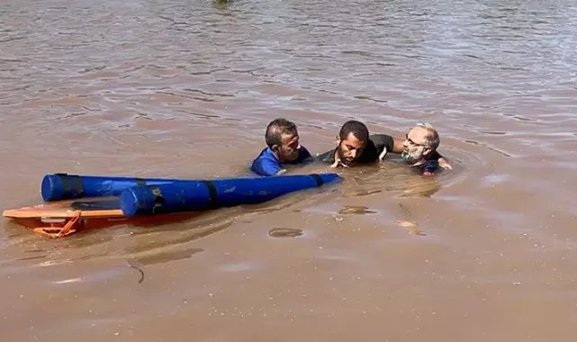 Kızılırmak’ı atla geçmeye çalışırken düşüp boğulma tehlikesi geçirdi