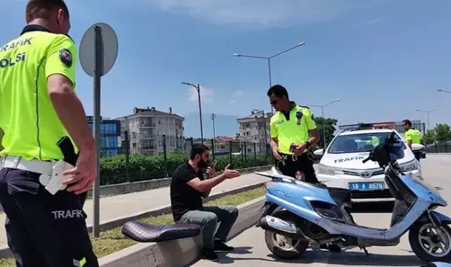 Motosiklet çalıntı, sürücü ehliyetsiz ve alkollü çıktı