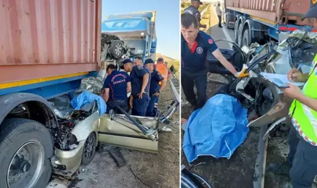 Otomobiller TIR’lar arasında kaldı: 3 ölü, 1 yaralı