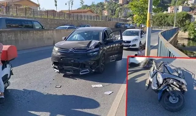 Üsküdar'da otomobille çarpışan motosiklet sürücüsü hayatını kaybetti